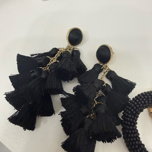 Elegant Black and Tan Earrings Set - Picture 3 of 5